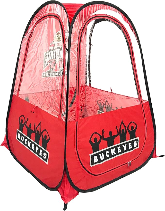 WeatherPod – The Original Ohio State Buckeyes 1-Person Pod – Patented Construction w/Tapered Sides Highly Water Wind &amp Weather Resistant Pop-up Tent – Lightweight Easy Open &amp Close – OSU Re