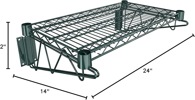 14 x 24 Green Epoxy Wire Wall Mount Shelf
