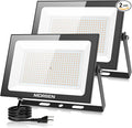 MORSEN 300W Warm White Led Flood Lights Outdoor 3000K Super Bright 45000LM Security Lights with PlugExterior IP66 Waterproof FloodLight for Basketball Court Yard Garden Playground 2 Pack