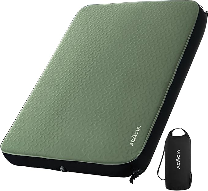 Acacia 4 Thick Self Inflating Sleeping Pad with Foam Innovative Y-Shaped Telescopic Structure Ultraportable Camping Air Mattress with Pump Sack Easy Roll Up Sleep Bed for Travel Tent Car