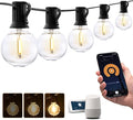 XMCOSY+ Patio Lights Smart 50Ft Outdoor String Lights with 25 Dimmable G40 Globe Bulbs APP Control Work with Alexa Connectable Waterproof LED Outdoor Light