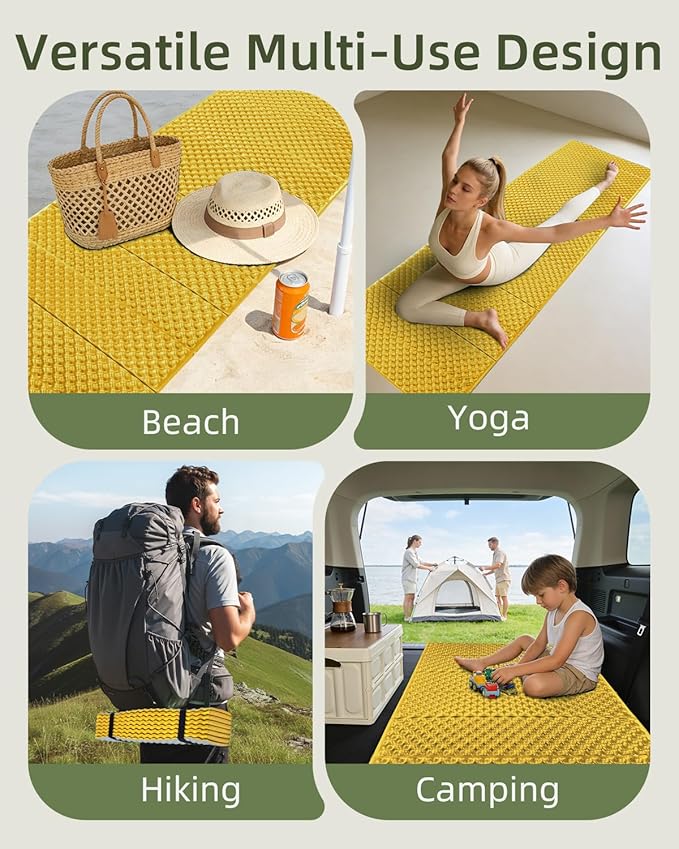 Abahub Foam Camping Sleeping Pad Waterproof Soft Foam Matress for Adults Foldable Ultralight Wide Pad for Outdoor Backpacking Picnic Yoga