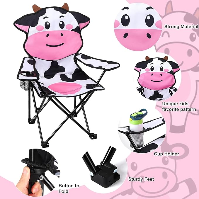 KABOER Kids Outdoor Folding Lawn and Camping Chair with Cup Holder and Carrying Bag Children's Camping Chairs