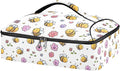 Casserole Carrier Cute Cartoon Pattern Bees FlowersInsulated Casserole Carrier for Hot or Cold Food Thermal Lunch Tote for Potluck Parties Picnic Beach Fits 9 x 13 Inches Baking Dish