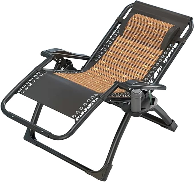 Gravity Lounger Chair Recliner Garden Chairs Reclining Camping Chairs | Folding Recliner Armchair Lawn Chair Portable Deck Chair for Adults
