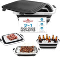 Collapsible BBQ Prep Tub for Meal Prep MarinatingFood Storage picnics camping barbecuescutting fruits and vegetables - Includes Cutting Board and Locking Lid(X-Large) Black
