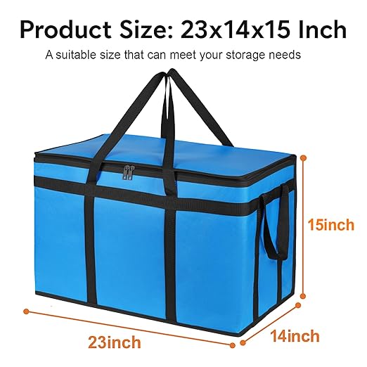 Bodaon Large 10-Pack Insulated Food Delivery Bag With Hard Bottom XXXL Catering/Pizza Cooler Bags Rideshare Delivery Bag Thermal Cold/Hot Styrofoam Carrier for Travel/Shopping/Car