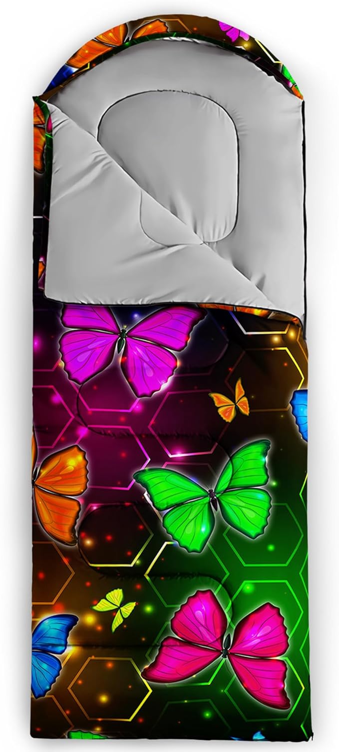 QOOMO Camping Sleeping Bags3 Season Warm &amp Cool WeatherLightweightWaterproof Sleeping Bags for Adults &amp KidsTravelingand OutdoorsCamping Gear Equipment
