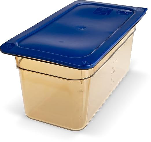 Carlisle FoodService Products 3086213 StorPlus High-Heat Third-Size Food Pan 5.7 qt. Capacity 12-3/4 x 7 x 6 Amber (Case of 6)
