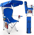 Portable Camping Chair with Canopy - Folding Chair with Canopy Durable 600D Oxford Canopy Chair for Camping Beach Picnics Fishing &amp Sports