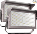 Upgrade 600W LED Stadium Flood Light Outdoor with Brim 90000Lm Led Flood Light with Adjustable Bracket IP65 AC100-277V Commercial Area Lighting with Plug for Backyard/Basketball Court-2Pack