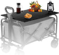 Metal Tabletop Board for Wagons CartFoldable Table 47x24 Heavy Duty for WagonAlloy Board with Load Capacity 68LBSCamping Essential and Gear for Outdoor Party with Family and Friends(Black)