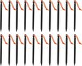 20pcs Tent Stakes 7075 Camping Aluminum Alloy 9in Tent Pegs Heavy Duty Tent Peg with Ropes for Outdoor Camping Canopy(Black)