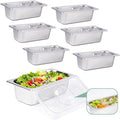 6 Pack Stainless Steam Hotel Pan with Lid 1/3 Size x 4 Inch Deep Table Steam Pan Restaurant Supplies Reusable Anti Rust Catering Storage for Home BuffetParty Restaurant Hotel