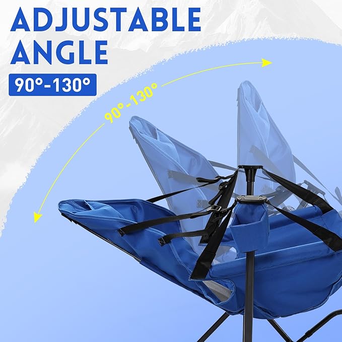 Hammock Camping Chair with Leg RestLightweight Portable Outdoor Chair for Camping and Hiking Supports 350lbs-Blue