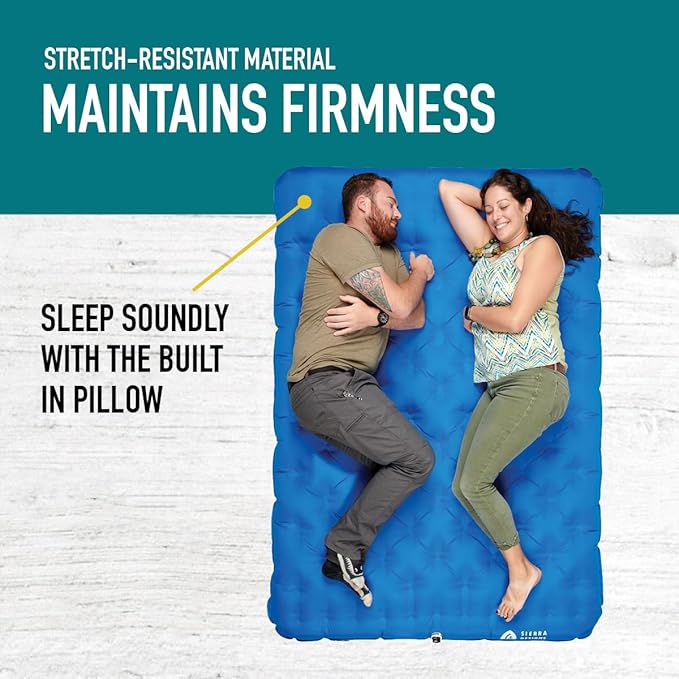 Sierra Designs Queen &amp Single Camping Air Bed Mattress for Car Camping Trave and Camp (Pump Included)