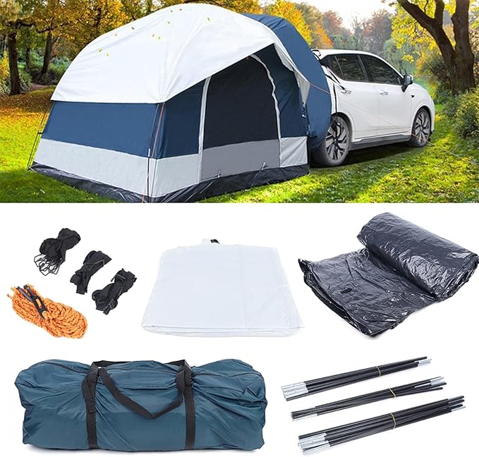 Car Tent Portable Camping Tent Outdoor Rainproof Sunshade Vehicle Rear