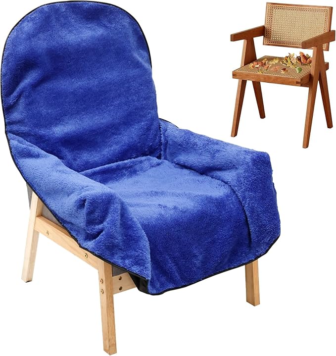 Reversible Cozy Seat Blanket Office Chair Blanket Polyester and Waterproof Oxford Fabric for Patio Camping Universal Fit for 90% Armchair Includes Drawstring(Blue)
