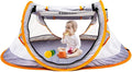 Poray Portable Baby Beach Tent with UPF 50+ Sun ShelterMosquito Net and Sunshade Ideal Pop Up Kids Travel Tent with Carry Bag &amp 2 StakesOutdoor Indoor Play and Sun Protection