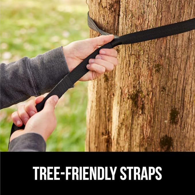 GORILLA GRIP Durable Camping Hammock with Heavy Duty Tree Straps Portable Hammocks for Outside Easy to Use Travel Swing Chair Outdoor Camper Hiker Essentials Backpacking Gear Gifts Double Orange