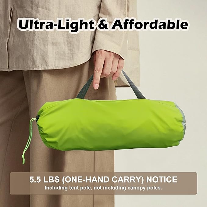 Revolutionary Single-Pole Ultra-Light 4-Person Tent: Double Door Ventilation Spacious Layout &amp Economic Camping Solution Without Awning Poles