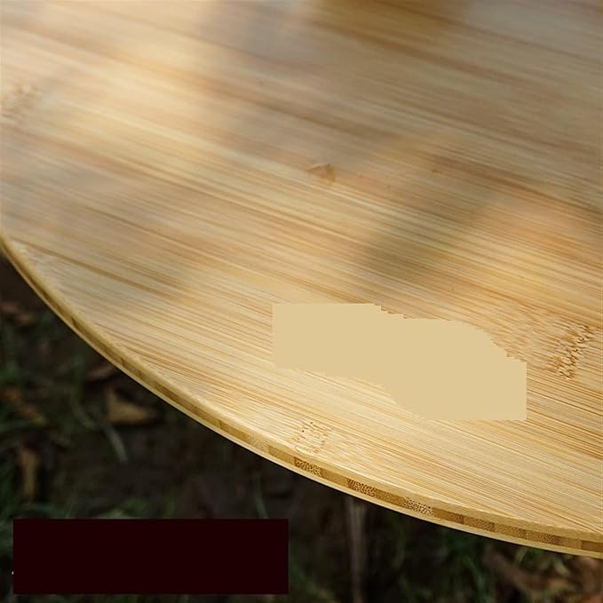Outdoor Portable Folding Table Bamboo Board Round Table for Camping Picnic BBQ and Beach Easy to Carry and Set Up
