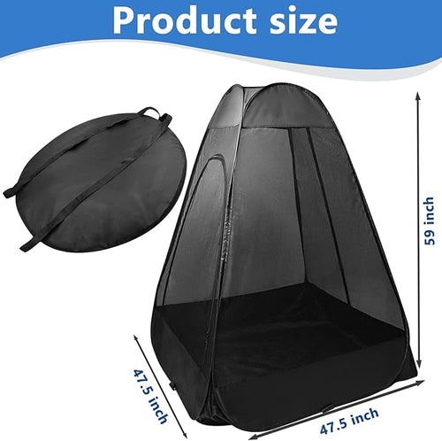 1-Person Camping Chair Pop up Tent 47x47x59 See Through Single Mesh Tent Bugs Barrier Mosquito Net 2 Zipper Doors Outdoor Sports Pod Shelter with Bag for Fishing Not Included Chair