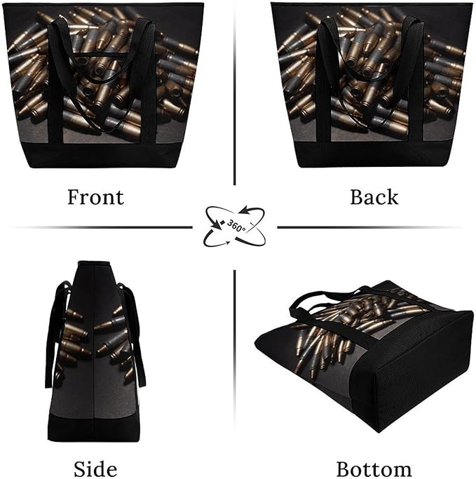 Insulated Shopping BagLarge Reusable Cooler Bags Bullet Printed Foldable Shopping BagTravel Waterproof Shoulder Bag