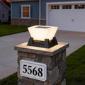 11.02 Modern Outdoor Post Lights 3000K LED Solar Lamp Post Light IP54 Solar Pillar Lights Outdoor Waterproof Square Outside Light Columns Column Lighting for Patio Fence Deck Garden Driveway