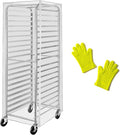 20 Tier Bun Pan Rack Cover Heavy Duty Clear PVC Tear Resistant Reinforced Seams Cold Crack Resistance -15 Degrees with Silicone Oven Gloves
