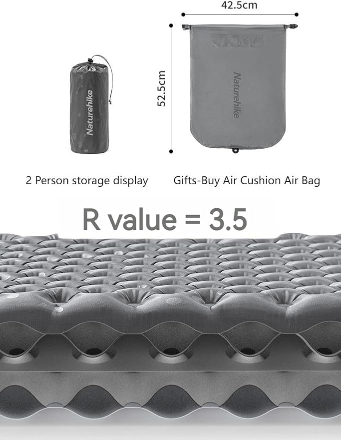 Naturehike Camping Mattress R-Value 5.8/3.5 Camp Bed Adults Camp Cot Folding Beds Sleeping Mat Pad Single Adults Foldable 0.88LB/500G Light Hiking[SGS Certified] (R3.5/Green/Mummy/183*58*7CM)