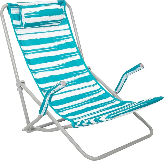 #WEJOY High Back Beach Chair for Adults Heavy Duty Beach Chairs for Adults with Headrest Lightweight Portable Chair for Camping Sand Lawn Support to 300lbs Green