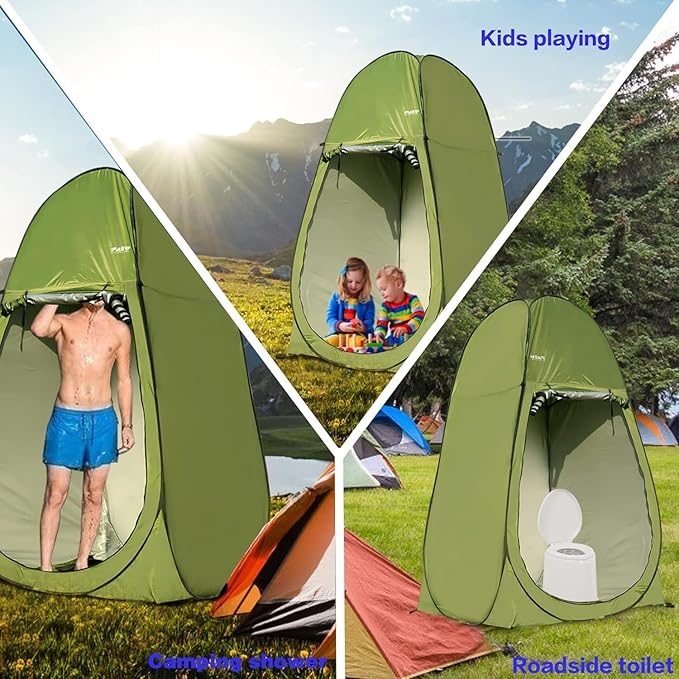 Camping Shower Tent 7FT Instant Pop Up Privacy Tents Portable Toilet Tent Outdoor Dressing Room Foldable Camp Sun Shelter for Beach Fishing