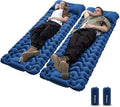 KingCamp Sleeping Pad for Camping Ultralight Connectable Inflatable Sleeping Pad Camping Mattress with 6.3 Built-in Pillow &amp Foot Pump for Backpacking Hiking Tent Cot