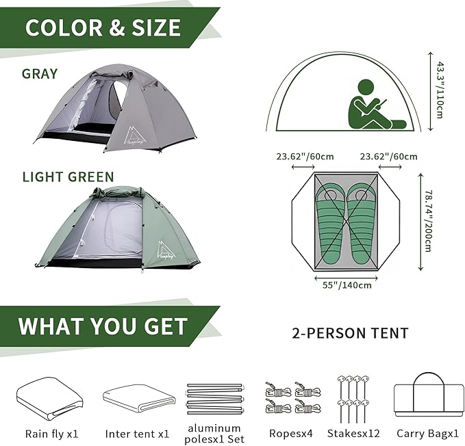 Camping Tent Easy Setup 1-2-8-10 Person Waterproof and Portable Tent for Camping Hiking Outdoor