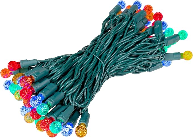 Novelty Lights 25FT 50 LED G12 Christmas String Lights Tree Lights Indoor Outdoor Commercial Grade LED Mini Light Set with 40000 Hours Rating Christmas Lights Christmas Tree Lights Multicolor
