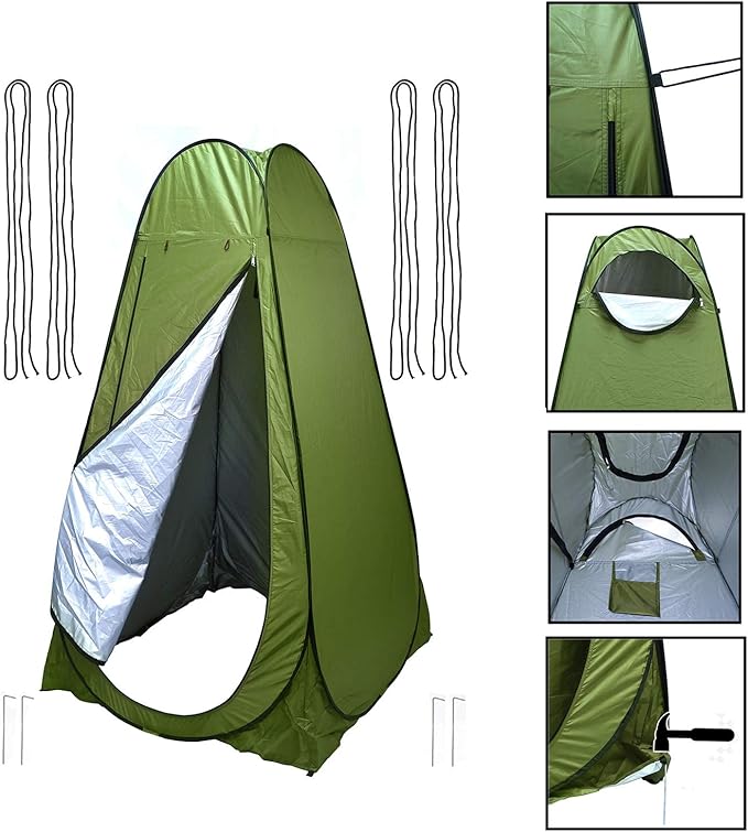 XKMT- Beach Portable Pop Up Changing Tent/Outdoor Privacy Tent/Camping Toilet Tent/Window Rain Shelter/Foldable With Carry Bag [P/N: ET-OUTDOOR005-GREEN]