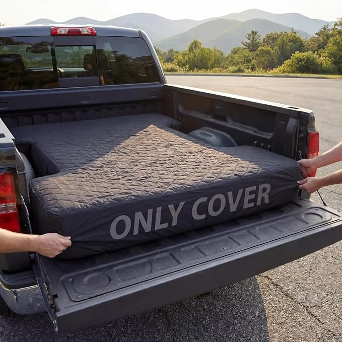 Truck Bed Air Mattress Sheet for 5.5 to 5.8 ft Pickup Trucks Waterproof Cover Protector for Short Truck Air Mattress Soft Flocked Tpu Surface Camping Trucks Bed Bedding for Outdoor Overlanding Travel