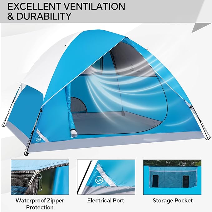 1/2/4/5/6 Person Dome Tents for Camping Lightweight Portable Backpacking Tent Small Easy Set Up Outdoor Waterproof Camping Hiking Tent for Adults
