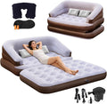 Full Size Inflatable Sofa Bed with Air Pump2-in-1 Blow-Up Couch and Folding Air Mattress Bed for HomeCampingand Guests