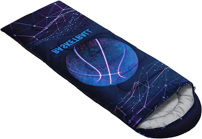 Kids Sleeping Bag for Boys GirlsCute Puppy Print-Lightweight Warm Portable Outdoor Indoor-Waterproof Cold Weather Resistant Sleeping Bag for Camping Hiking