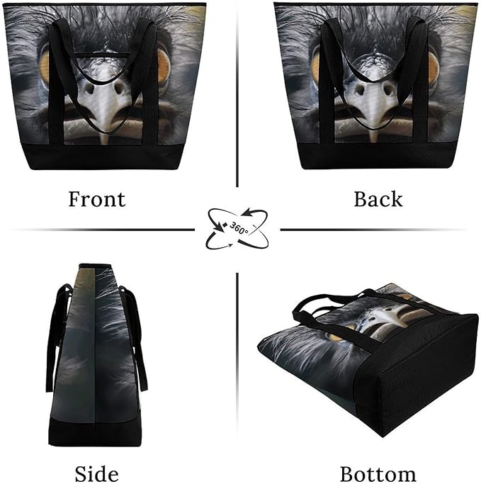 Insulated Shopping BagLarge Reusable Cooler Bags Emu Printed Foldable Shopping BagTravel Waterproof Shoulder Bag