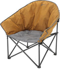ARROWHEAD OUTDOOR Oversized Heavy-Duty Club Folding Camping Chair with Pocket Cup Holder Portable Padded Moon Round Saucer Supports 330lbs Carrying Bag