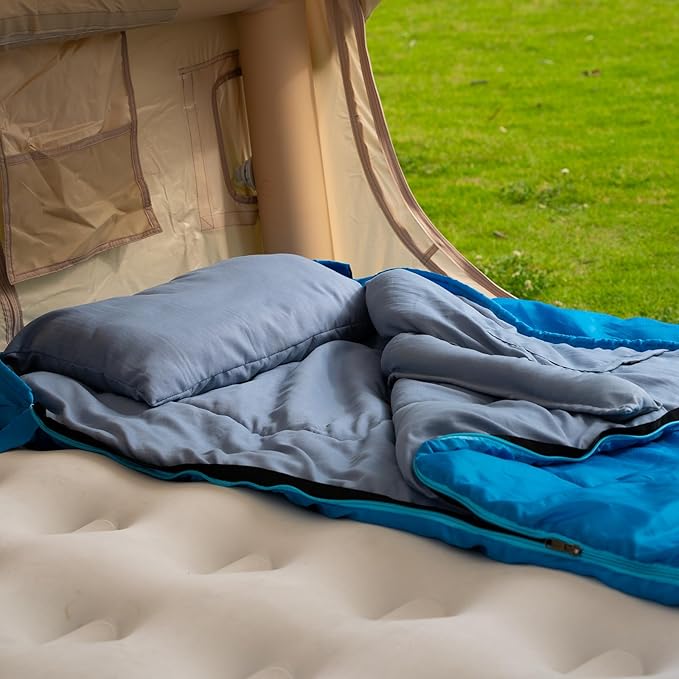 Adult Sleeping Bag with Pillow Comfortable Durable &amp Waterproof Lightweight for Adults Kids Spring Summer Autumn 3 Seasons Travel Camping Outdoor