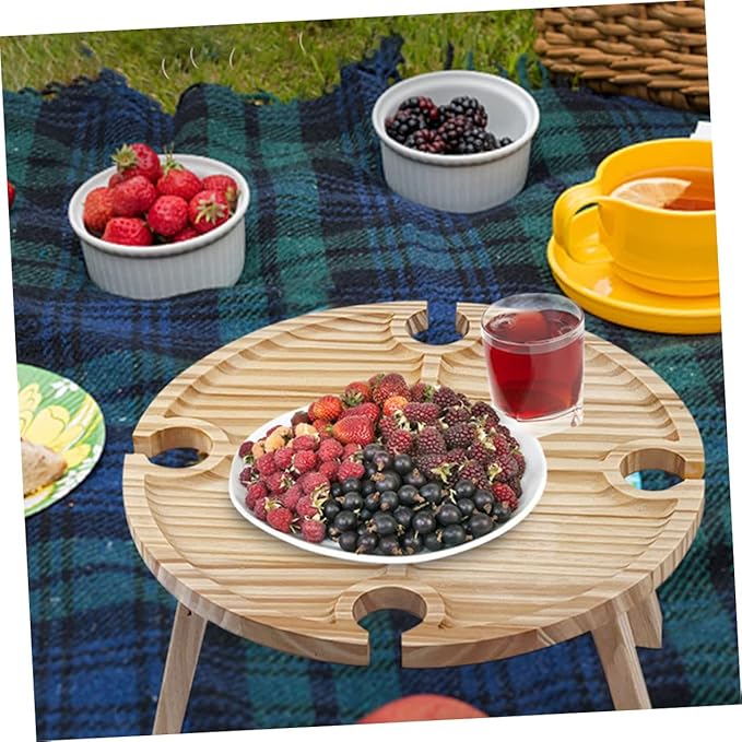 SUPVOX Portable Camping Table Compact Folding Outdoor Picnic Desk Wine Table for Beach