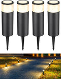 LEONLITE Low Voltage Path Lighting 5W LED Landscape Bollard Pathway Light Landscape Lights Outdoor for Yard 3000K Warm White Die-Cast Aluminum IP65 Waterproof Pack of 4