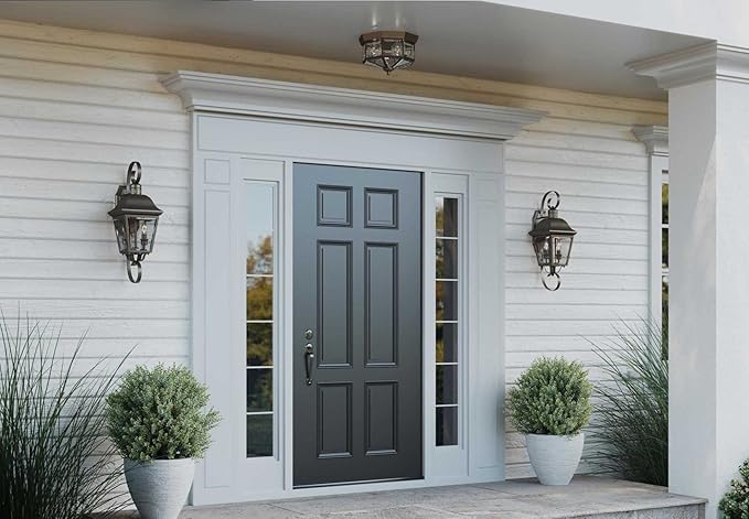 Progress Lighting Andover Collection 2-Light Clear Beveled Glass Farmhouse Outdoor Medium Wall Lantern Light Antique Bronze