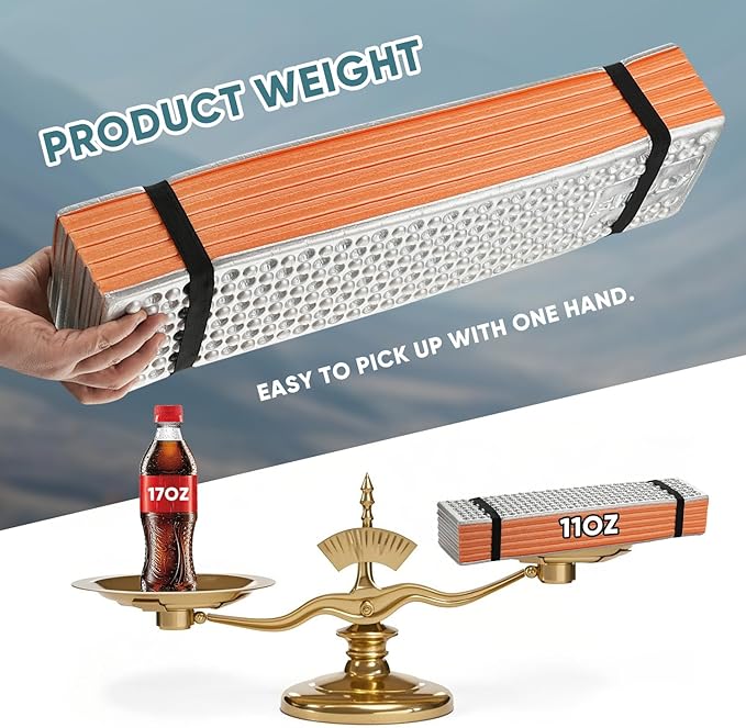 Ultralight Foam Sleeping Pad Waterproof Closed Cell Foam Pad for Superior Insulation Folding Sleeping Mat for Compact Storage Foldable and Portable for Hiking and Camping