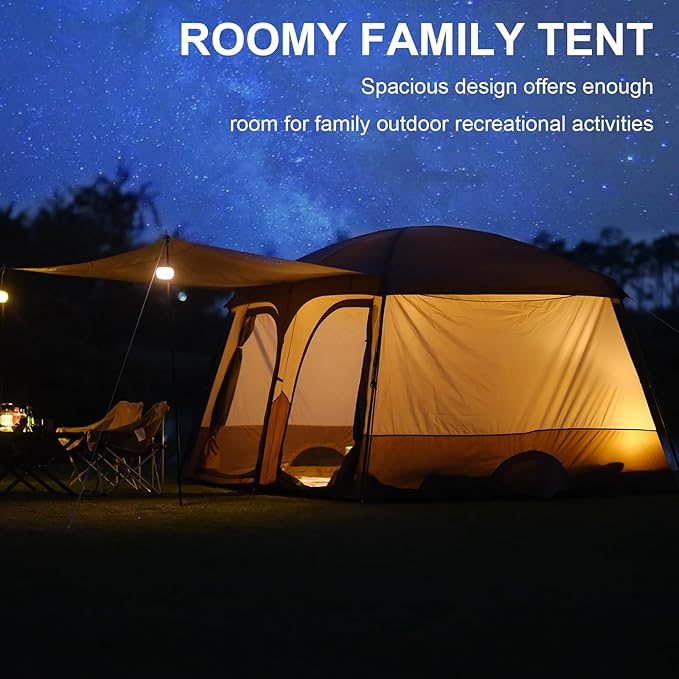 Vidalido Tents3-4 Person Camping Tent with Extended VestibuleWeather Resistant Family Tents with Breathable Mesh WindowsEasy Install Waterproof Outdoor Tent for Backpacking and Camping Hiking