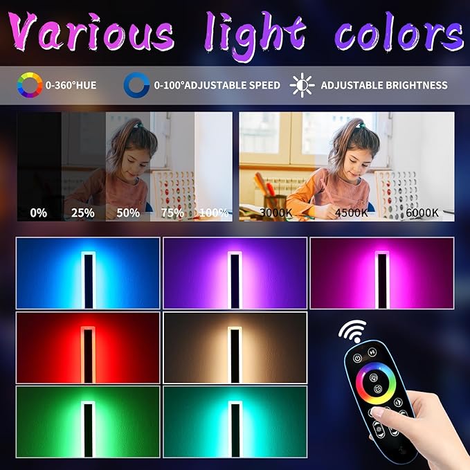 47inch Modern Wall Lights Outdoor 10 Colour Variations Dimmable Long Wall Sconce IP65 Waterproof 3000K-6000K Simple Acrylic Exterior Wall Lighting Fixtures for House Garage Front Patio